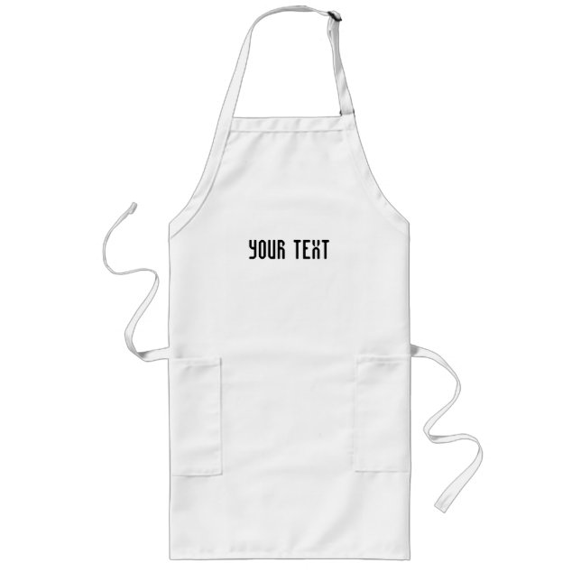 Avental Longo Seu Texto, Longo Modelo De Apron Branco (Frente)