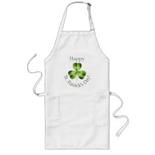 Avental Longo Shamrock Three Leaf Clover Graphic