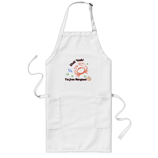 Avental Longo "Shell Yeah! I'm from Maryland" Crab Apron (Frente)