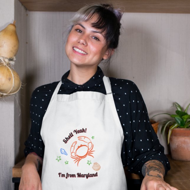 Avental Longo "Shell Yeah! I'm from Maryland" Crab Apron (Criador carregado)