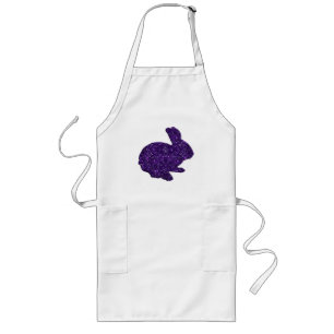 Avental Longo Silhueta Roxa de Páscoa Bunny Apron