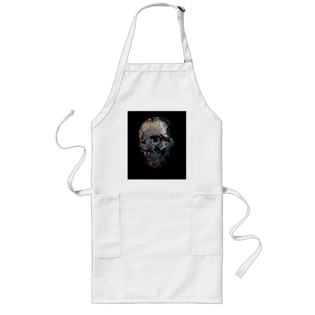 AVENTAL LONGO SKULL EYE SKELETON HALLOWEEN GIFT (Frente)
