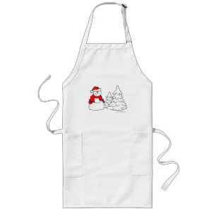 Avental Longo Snowman Holiday Apron