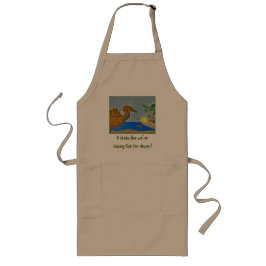 Avental Longo Spinosaurus Fish for Dinner apron Dinosaur Chef