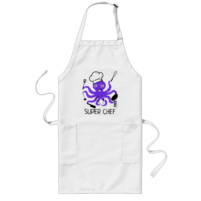 Avental Longo Super Chef Polvo Puro Personaliza Longo Apron (Frente)