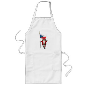 Avental Longo Sweet Santa Claus Com Bandeira Da República Checa
