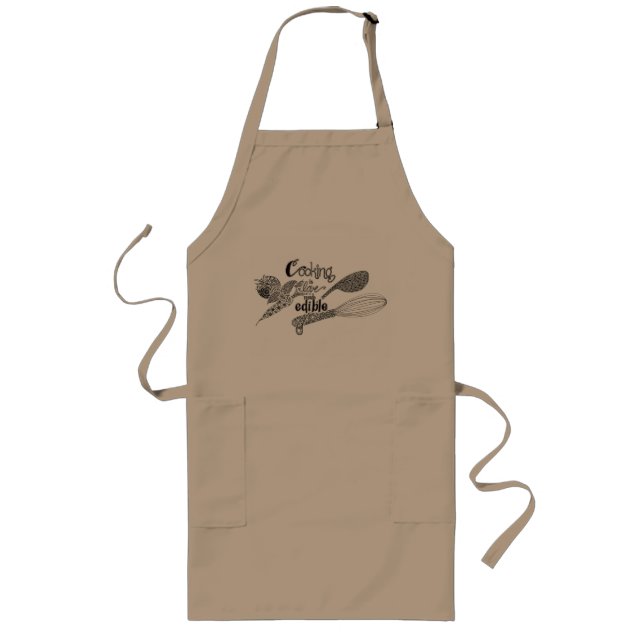 Avental Longo Tangido 'Cozinhar' Apron - Khaki longo (Frente)