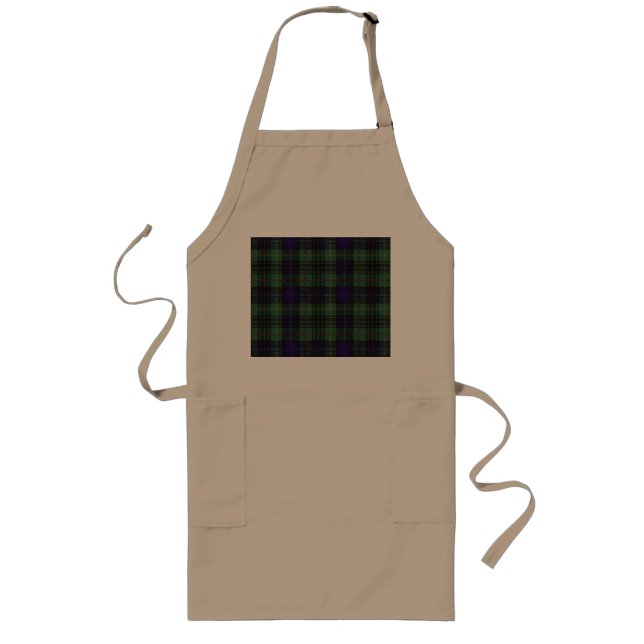 Avental Longo Tartan do Scottish da xadrez da caça do clã de (Frente)