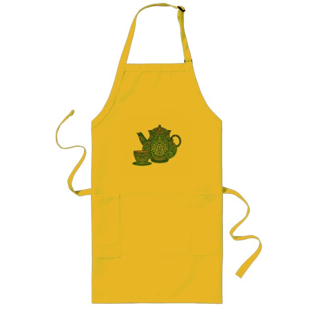 Avental Longo Tea Pote Apron Green (Frente)