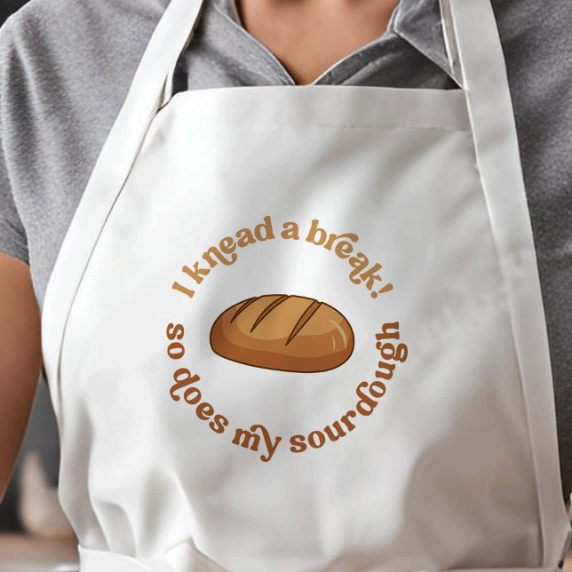 Avental Longo Trendy Retro Sourdough Bread Baker Piada Engraçada (Modern funny sourdough bread enthusiast apron - the perfect gift for a baker *mockup is Ai generated)