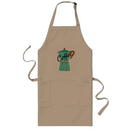 Avental Longo Uma cafeteira moka de café italiano
