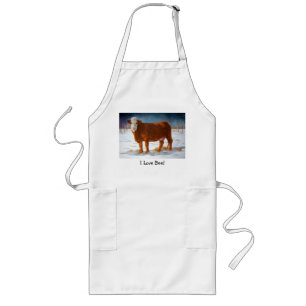 AVENTAL LONGO VACA DE CARNE DE HEREFORD: PINTURA PASTEL: NEVE