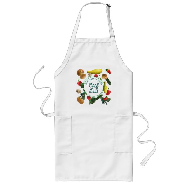 Avental Longo Vegetais Cozinha Bib Apron com Bolsas (Frente)