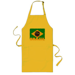 Avental Longo Vintage Brazil Flag Apron