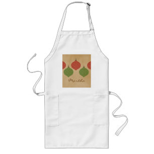 Avental Longo Vintage Chic Enfeites de natal Apron