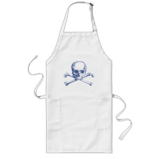 Avental Longo Vintage Skull & Crossbones
