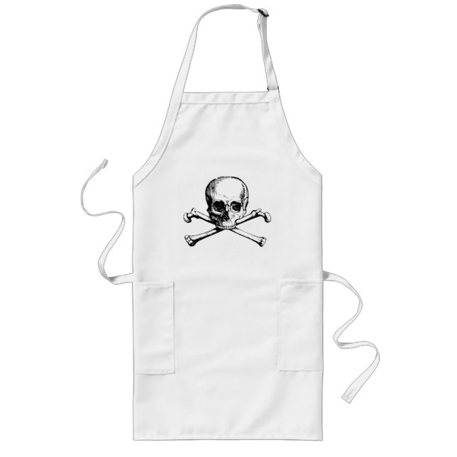 Avental Longo Vintage Skull & Crossbones (Frente)