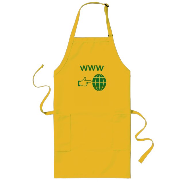 Avental Longo WWW World Wide Web Globe Icon with Hand Pointer (Frente)