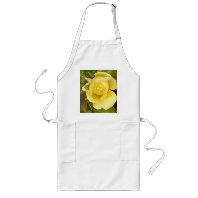 Avental Longo Yellow Rosebud Apron (Frente)