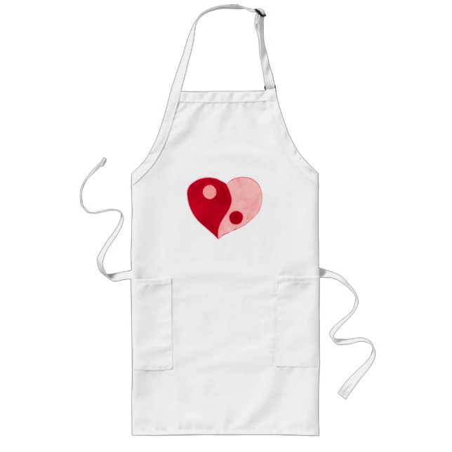 Avental Longo Yin Yang Heart (Vermelho/Rosa) (Frente)