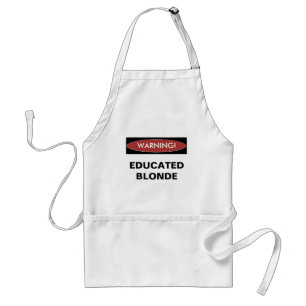 Avental louro educado de advertência