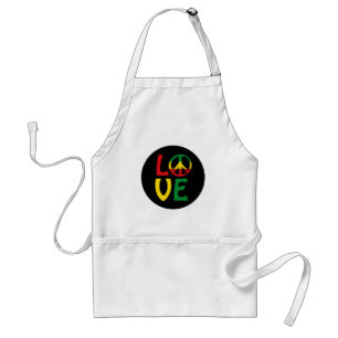 Avental LOVE Reggae com símbolo de paz