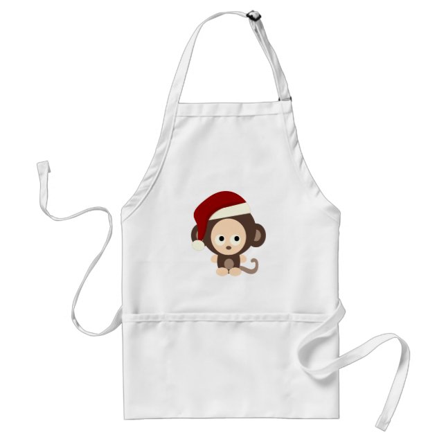 Avental Macaco de Natal bonito (Frente)