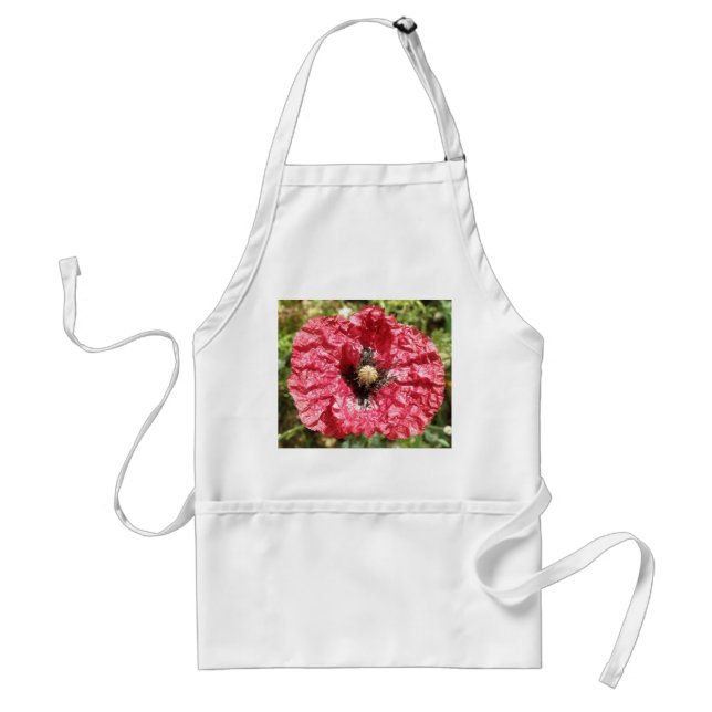 Avental Macro Apron bonito Flor Vermelho (Frente)