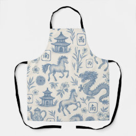 Avental Mahjong Toile - Ano do Cavalo