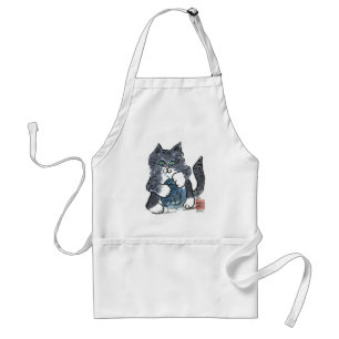 Avental Mais jogo do fio pelo gatinho cinzento do tigre,