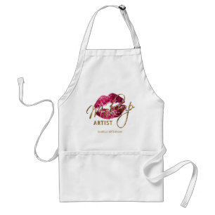 Avental Makeup Artist 💄- Hot Pink Glitter Lábios