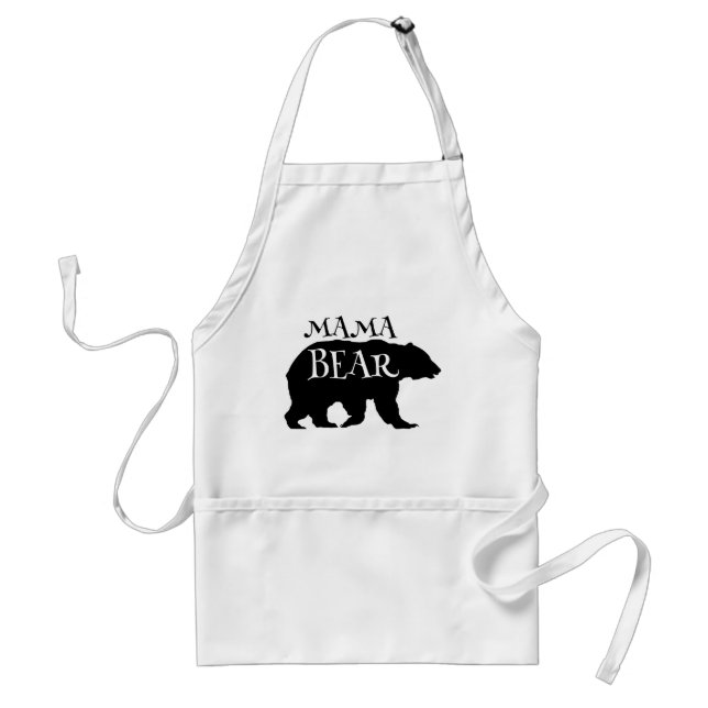 Avental Mama Bear Grizzly Silhouette Mãe (Frente)
