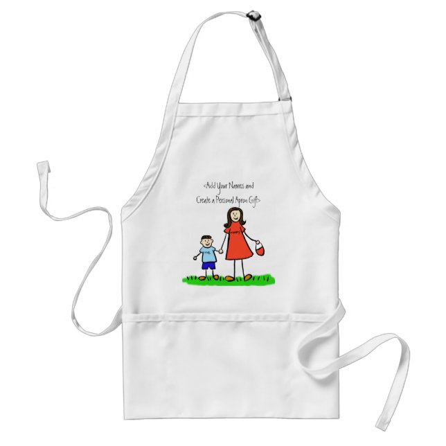 Avental Mamãe e Me Apron (Brunette - Nomes Personalizados) (Frente)
