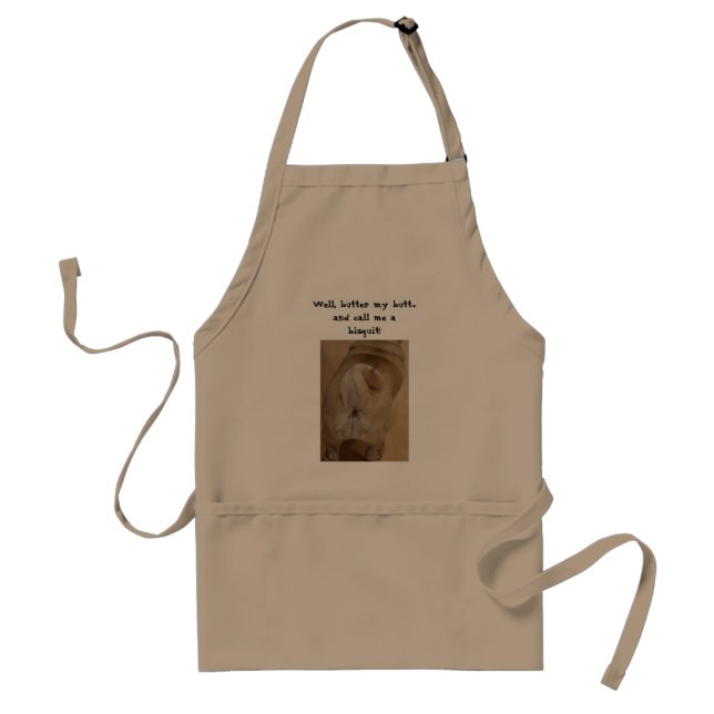 Avental Manteiga meu bumbum Pug Apron (Frente)
