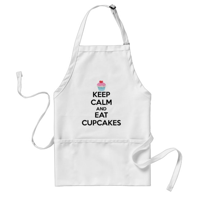 Avental Manter Calmo e Comer Cupcakes Apron (Frente)