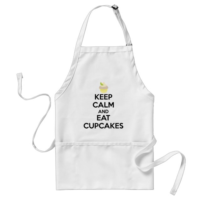 Avental Manter Calmo e Comer Cupcakes Apron (Frente)