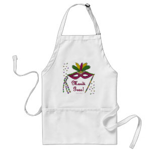 Avental Mardi Gras Mask Feather Miçanga