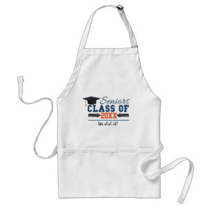 Avental Marinho Azul Laranja Graduação Apron