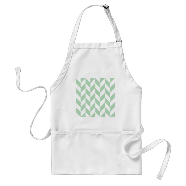 Avental Mint Green Herringbone Pattern (Frente)