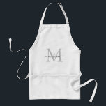 Avental Moedas brancas, pretas e monográficas modernas<br><div class="desc">Apron Adulto de Corte Cuisine de Chef Preto Monograma Moderno</div>