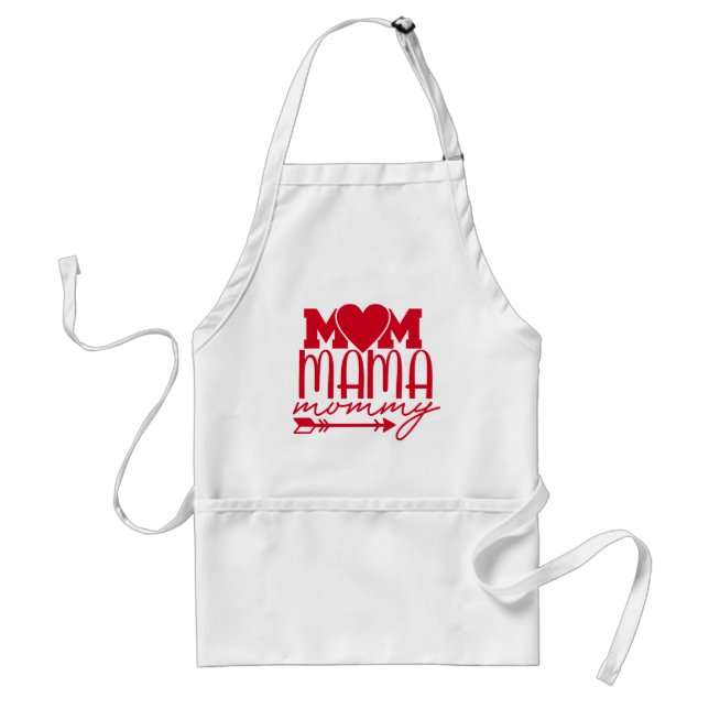 Avental Mom Mama Mommy Cute Red Mothers Day Kitchen (Frente)
