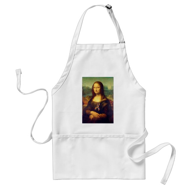 Avental Mona Lisa Com Fita De Quebra-cabeça (Frente)