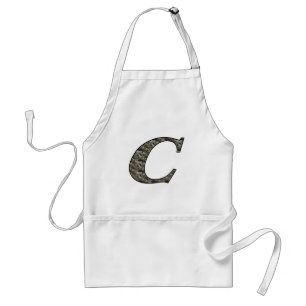 Avental Monograma Inicial C Hidrangea Apron Floral