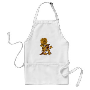 Avental Monograma Inicial K Peony Apron Dourado