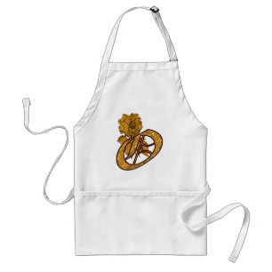 Avental Monograma Inicial O Dourado Peony Apron