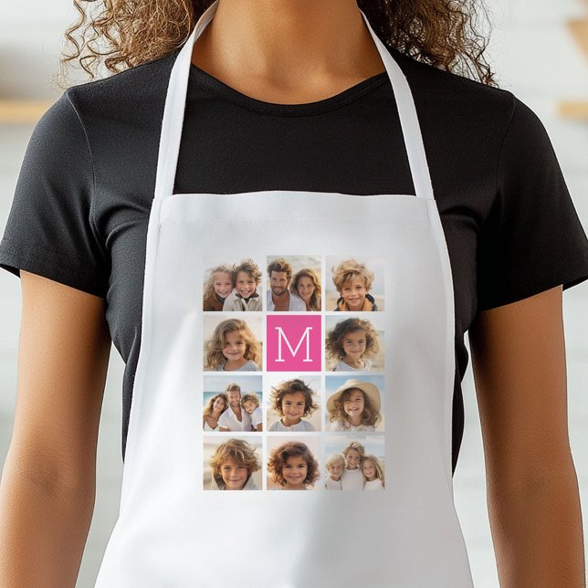 Avental Monograma Personalizado de Colagem de Fotos do Ins (Personalized Kitchen Apron)