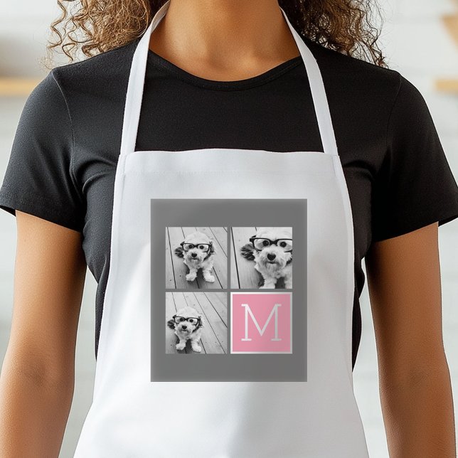 Avental Monograma Personalizado de Colagem de Fotos do Ins (Personalized Kitchen Apron)