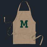 Avental Monogramas personalizados para homens, mulheres e<br><div class="desc">Monogramas personalizados para homens,  mulheres e crianças. Aparos de CHURRASCO personalizados com nome inicial. Design para entusiastas de cozinheiros e cozinhar. O churrasco monograma aparece em branco bege amarelo. Cor de letra personalizável.</div>
