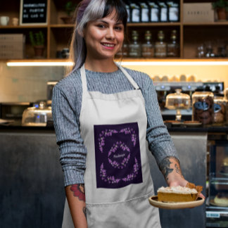 Avental Motif de Orquídeas Roxas Personalizadas