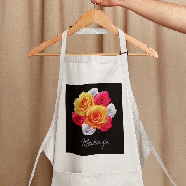 Avental Motif de Rosas de Bloqueio Personalizado (Criador carregado)